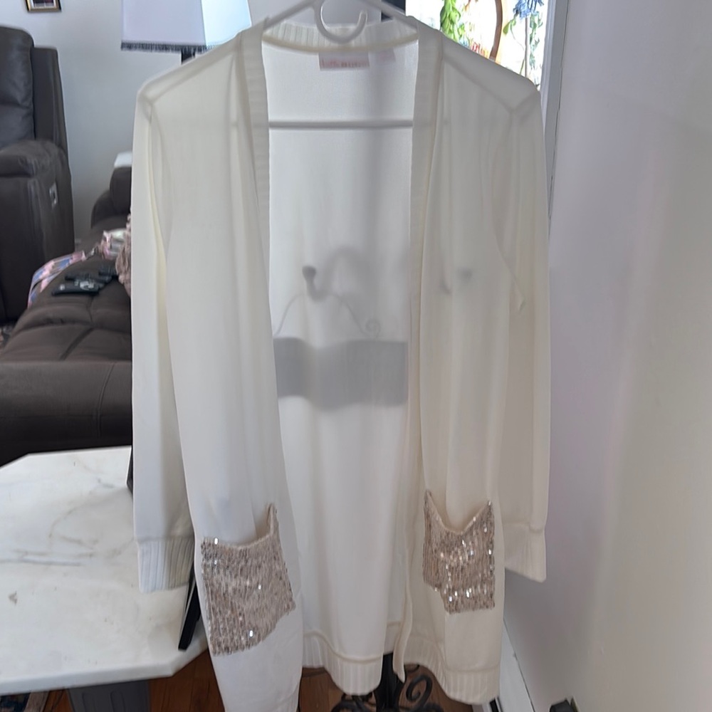 brand new kim gravel cardigan with sequins